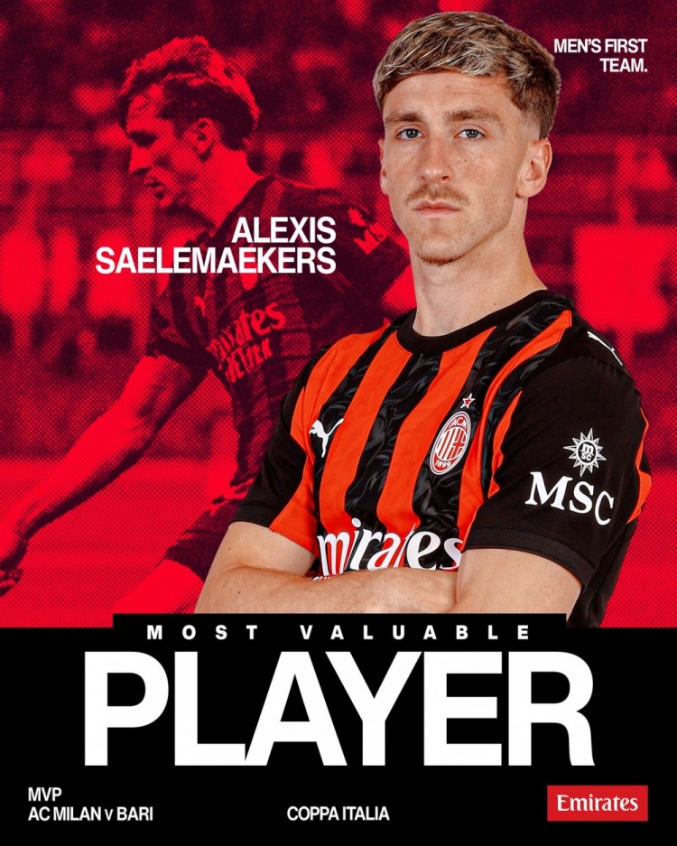 3次关键传球！萨勒马科尔斯当选意杯首轮米兰队内最佳球员